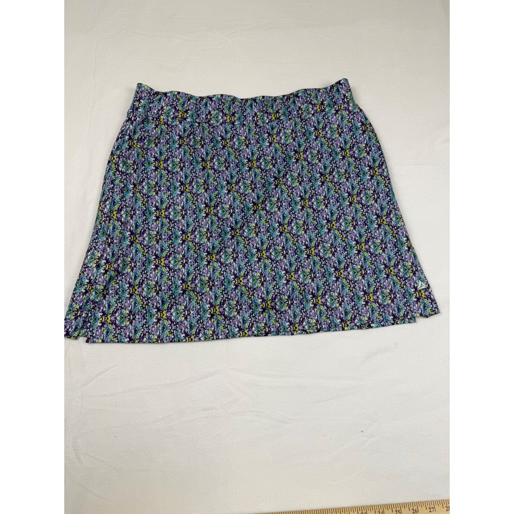 Bermuda Sands Womens Purple Blue Geometric Athletic Golf Tennis Skort Size Large